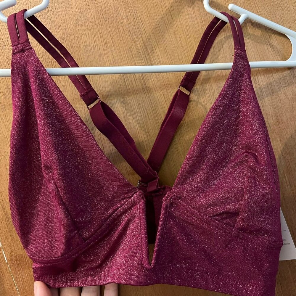Size XL - Auden - NWT - Burgundy and Sparkles Bra w/Underwire